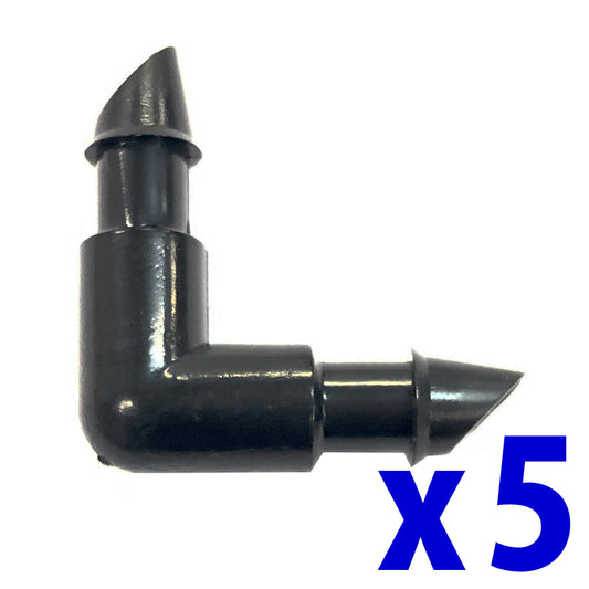 Raindrip製チューブ用L字コネクター(内径4mm) x5 セット