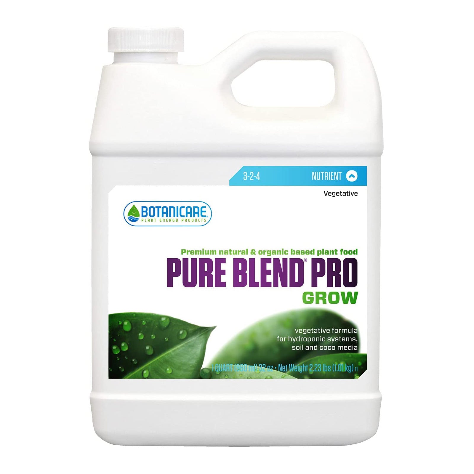 Botanicare 水耕・土耕栽培液肥 Pure Blend Pro Grow Quart (946ml) ボトル