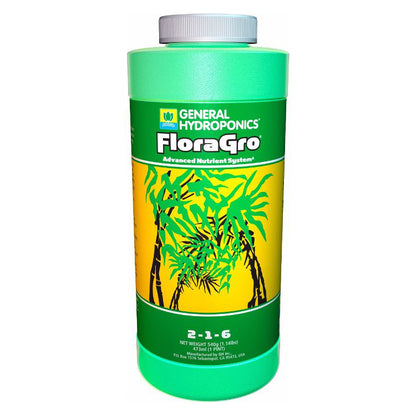 GH 水耕・土耕栽培3パート液肥 Flora Gro Pint (473ml) ボトル
