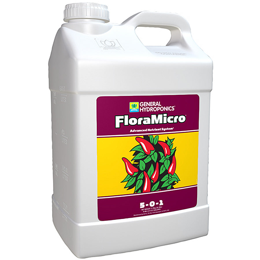 GH 水耕・土耕栽培3パート液肥 Flora Micro 2.5 Gallon (9.46L) サイズ