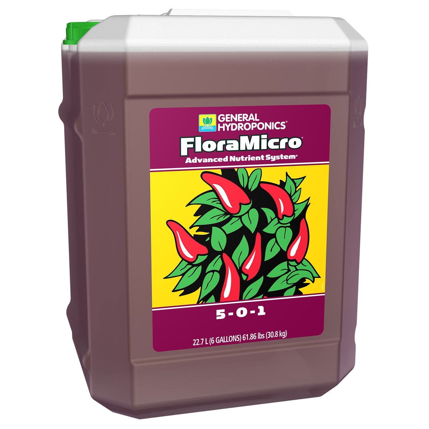 GH 水耕・土耕栽培3パート液肥 Flora Micro 6 Gallon (22.68L) サイズ
