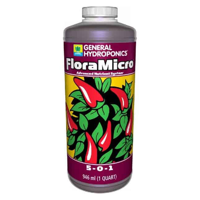 GH 水耕・土耕栽培3パート液肥 Flora Micro Quart (946ml) ボトル