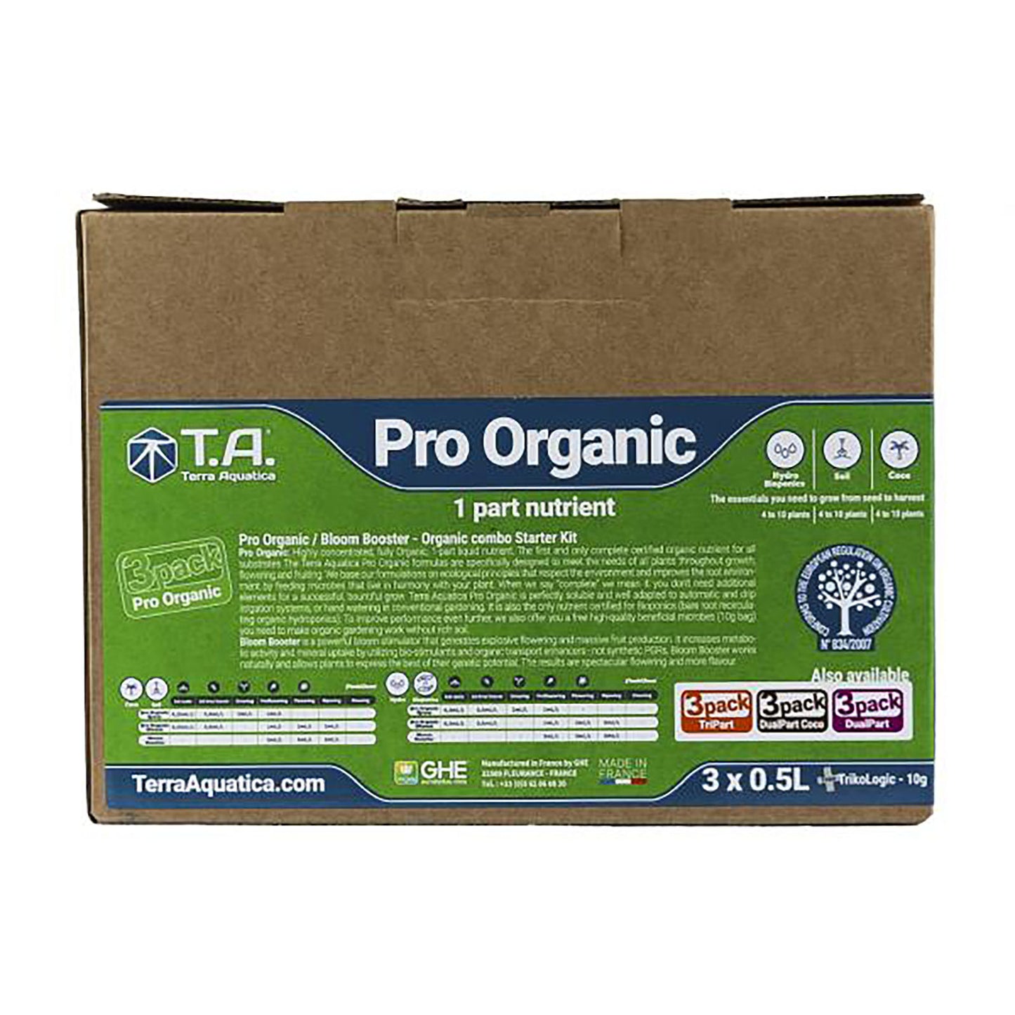 T.A. 3-Pack Pro Organic Starter Kit スターターキット 500ml x 3本セット （1パートベース肥料） 100% Organic